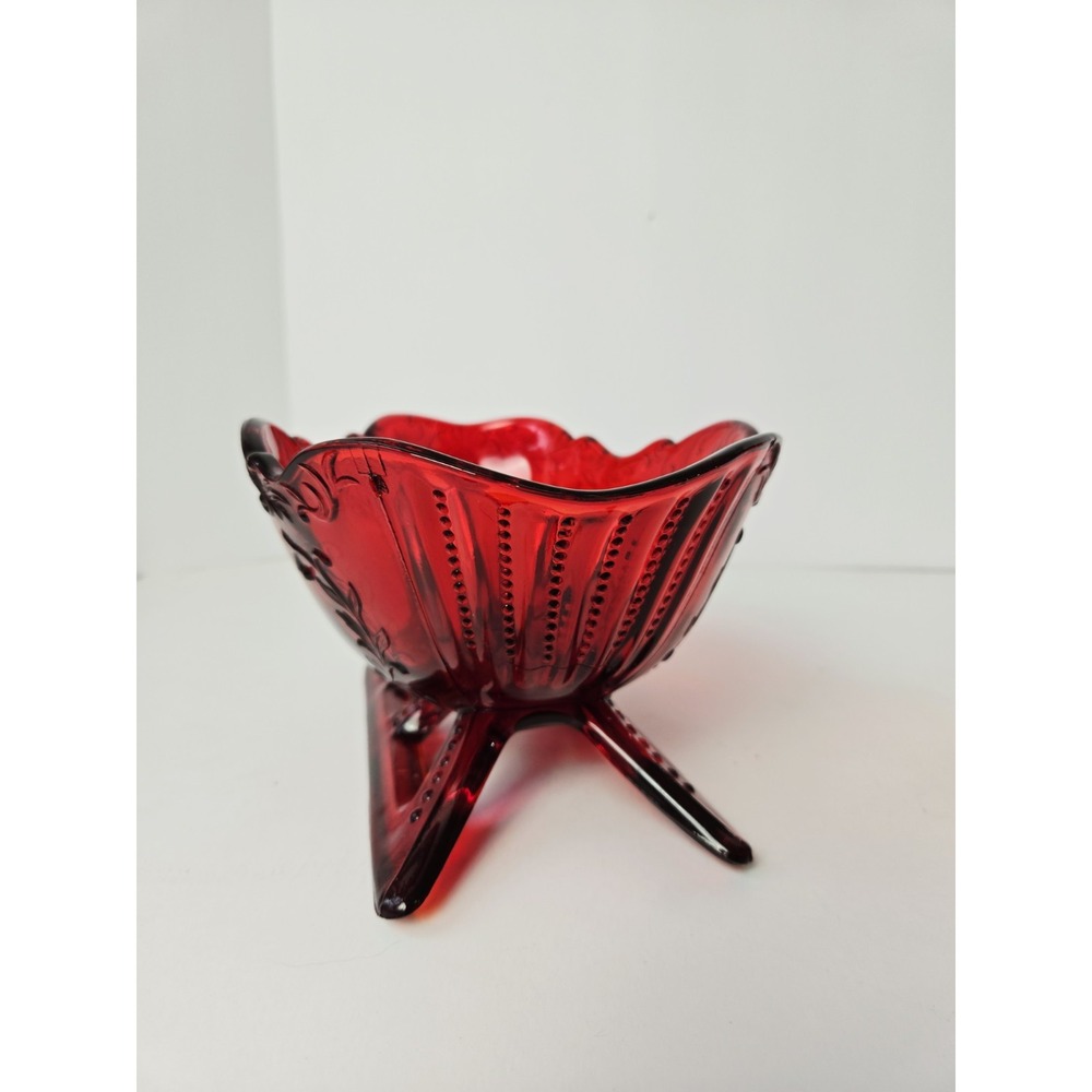 Mosser Glass Large Christmas red glass sleigh 9" centerpiece display - Picture 4 of 6